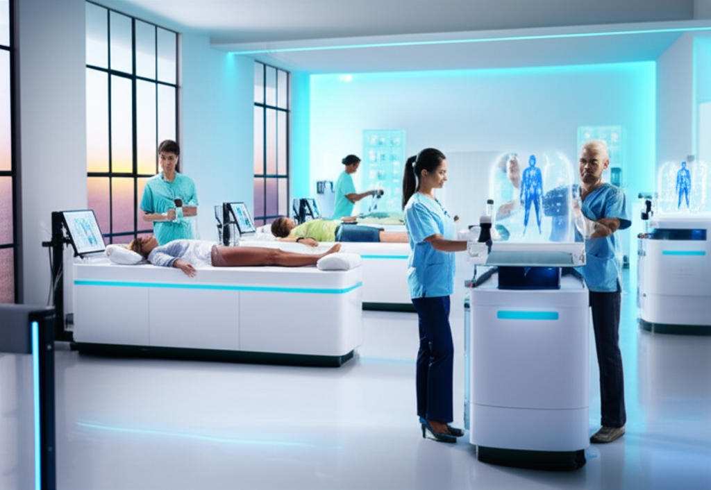 Modern physiotherapy clinic with AI technology